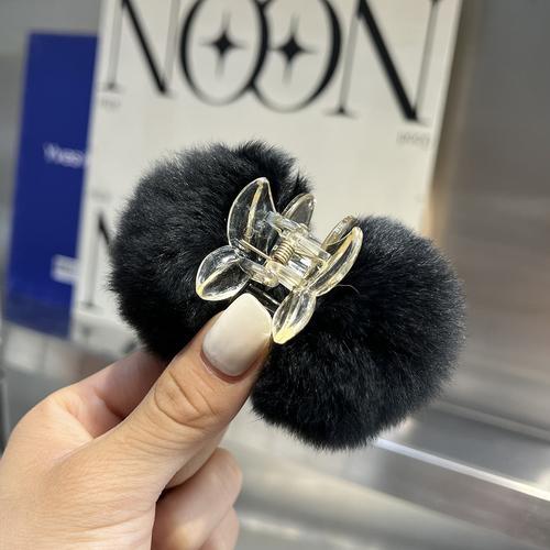 "Jolie petite épingle à cheveux boule de cheveux"; Ins real rex – pince à cheveux en forme de lapin, petit clip en peluche, accessoires pour cheveux, automne et hiver, rouge cerise