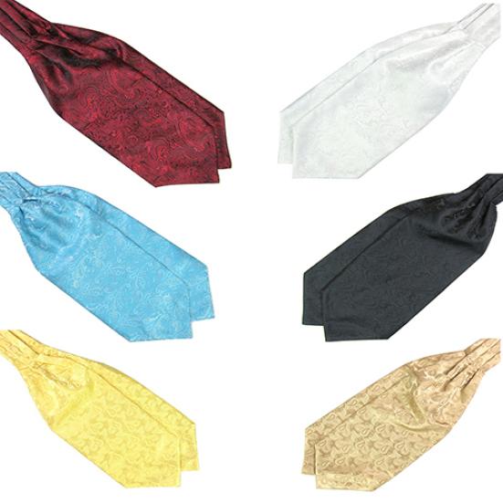 Men's Classic Colorful Silky Satin Wedding Banquet Necktie Cravat Ascot Tie