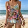 Women's Swimwear Tankini 2 Piece Swimsuit Vegetation  Pattern Print Vacation Bathing Suits