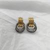Gold-Tone Geometric Twist Earrings: Fashionable and Versatile Multi-Layer Braided Earrings for Women.