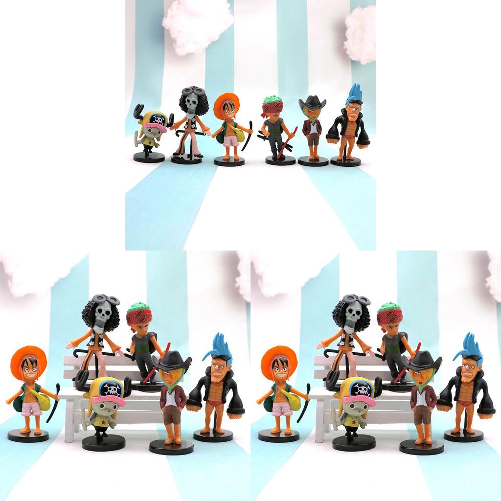 One Piece Pirate Figure Set Pvc Collectible Models With Base For Anime Fans