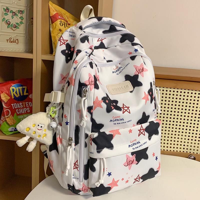 Schoolbag Children Elementary School Girls Junior High School Students College Students Large Capacity Star Backpack
