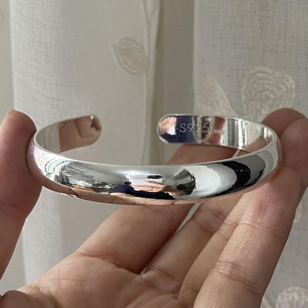 100% Solid 925 Sterling Silver Metal Bracelet for Women Men Shinning Handmade Simple Narrow Flower Bracelets For Birthday Gift