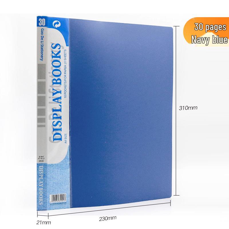 Transparent A4 Document Binder with Multi-Layer Insert Pages for Loose-Leaf Organization