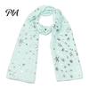 Soft Fabric Winter Gift Glitter Sparkly Foil Snowflake Print Scarf for Women, Christmas Warm Fashionable Neckwear Theme Shawl Wrap, Fall Lightweight