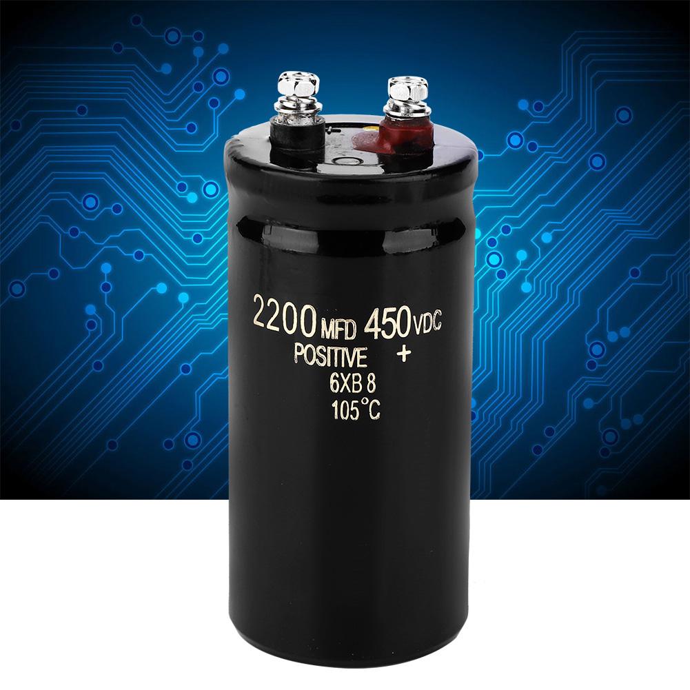 Condensateur électrolytique à goupille boulonnée 450 V 2 200 µF (condensateur diélectrique pour électrolyse de l'aluminium)