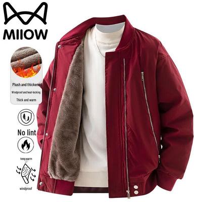 Mao Ren Men's Fleece Lined Baseball Jacket