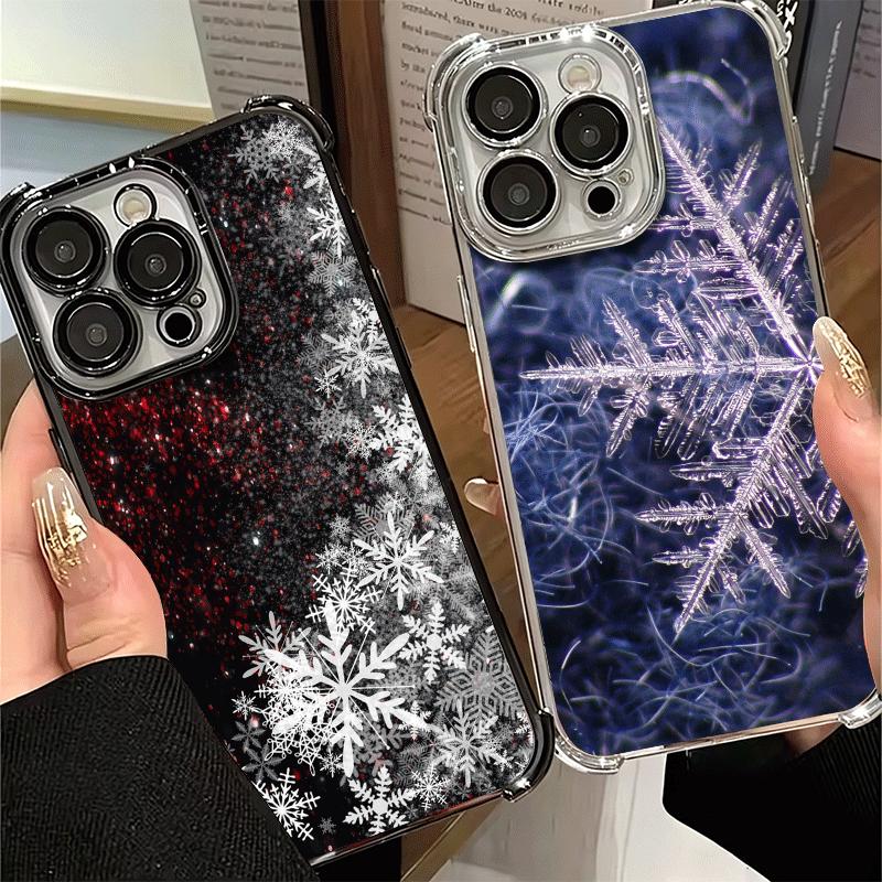 Snow Snowflake Winter Cold Plating Phone Case For Xiaomi Poco X5 X6 X7 X8 Pro Max F8 Ultra F7 M8 M7 M5S Redmi 15C 15 14C 13C 13