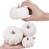 12Pcs Realistic Fall Harvest Small White Mini Artificial Foam Pumpkins for Halloween, Fall and Thanksgiving Decorating