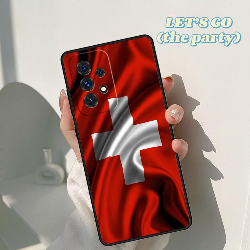 Switzerland Swiss Flag phone case For Samsung Galaxy A42 A31 A40 A51 A71 A32 A80 A91 A52 A72 A73 A20e A21S A50 A70 A11 A12 Cover