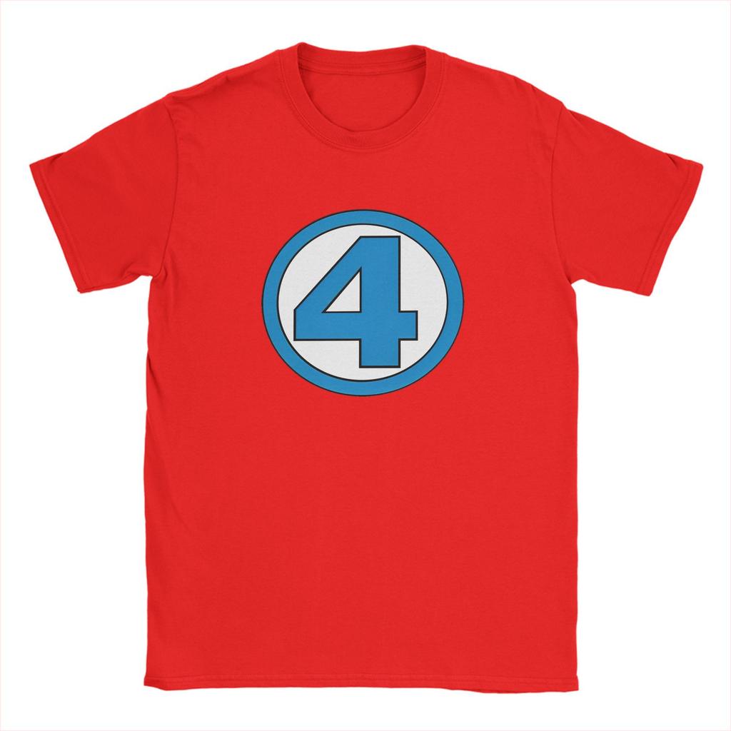 The Fantastic 4 T-Shirts Men  Vintage Cotton Tees Crewneck Short Sleeve T Shirts Birthday Gift Clothes