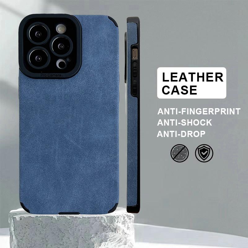 Luxuriöse Plüsch PU Plüschlederhülle Stoßfeste Schale Handy Vollständige Rückseite für iPhone