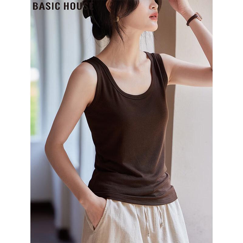 Basic House Women s Lyocell U-Neck Sleeveless Top M