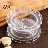 Hand Operated Garlic Press Mincer Tool, Multi-Purpose Manual Rotating Press, Bite-Teeth Crushing Clear Structure Masher, Transparent Easy To