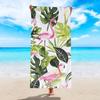 Tropical Jungle Palm Monstera Leaf Beach Towel Watercolor Green Foliage Boho Print Soft Absorbent Quick Dry Beach Blanket