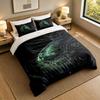 3Pcs Bedding SetAlien Xenomorph Soft Bed Sheet and Two Pillowcases Home Bedroom Decor