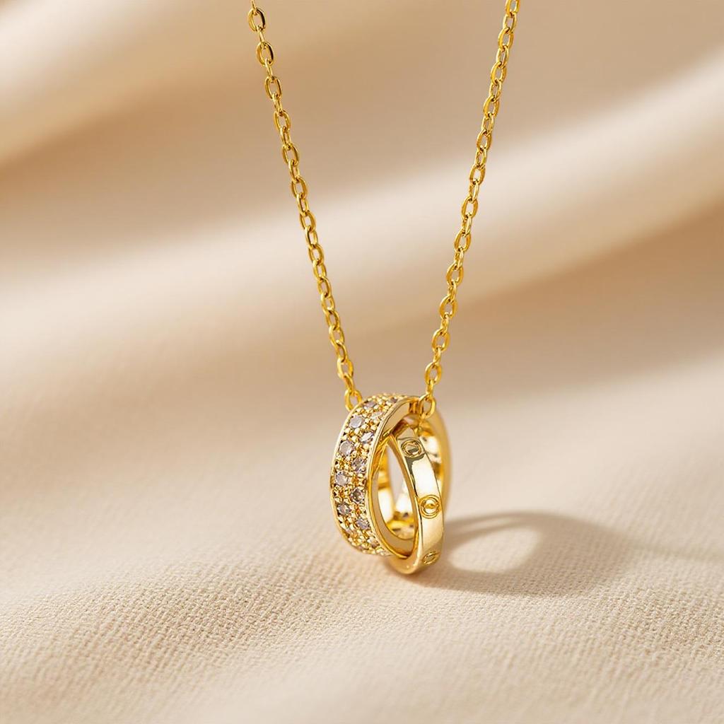Elegant Light Luxury Zircon Necklace for Women - Gold-Plated, Simple Clavicle Chain