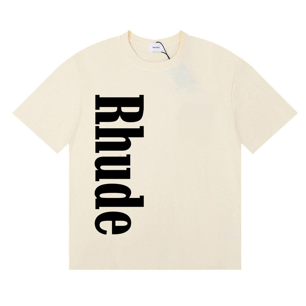 24SS cross-border European and American tide brand RHUDE micro-label letter skull print short-sleeved t-shirt men's and women's American high street