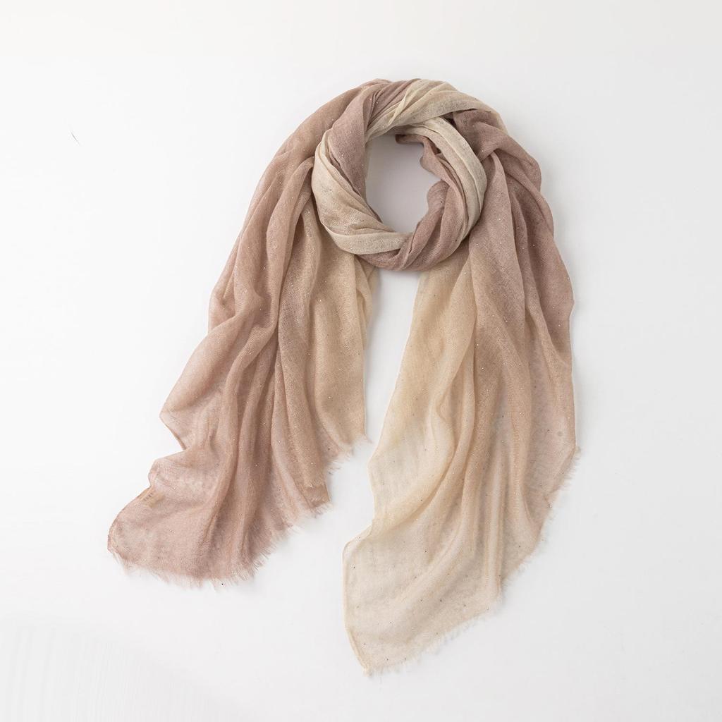 100% Cashmere Gradient Square Scarf - Elegant & Lightweight for Spring & Autumn