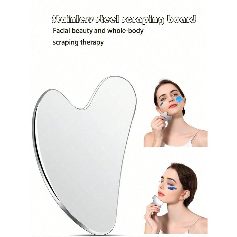 

The latest massage tools for 2025 Stainless Steel Gua Sha Board, Heart Shape Facial Lymphatic Massage Scraping Tool, Facial серебряный