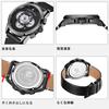 BINLUN Men's Quartz Chronograph Watch with Date Display, Multifunction, 30M Water Resistant, Black Genuine Leather Strap [Used]