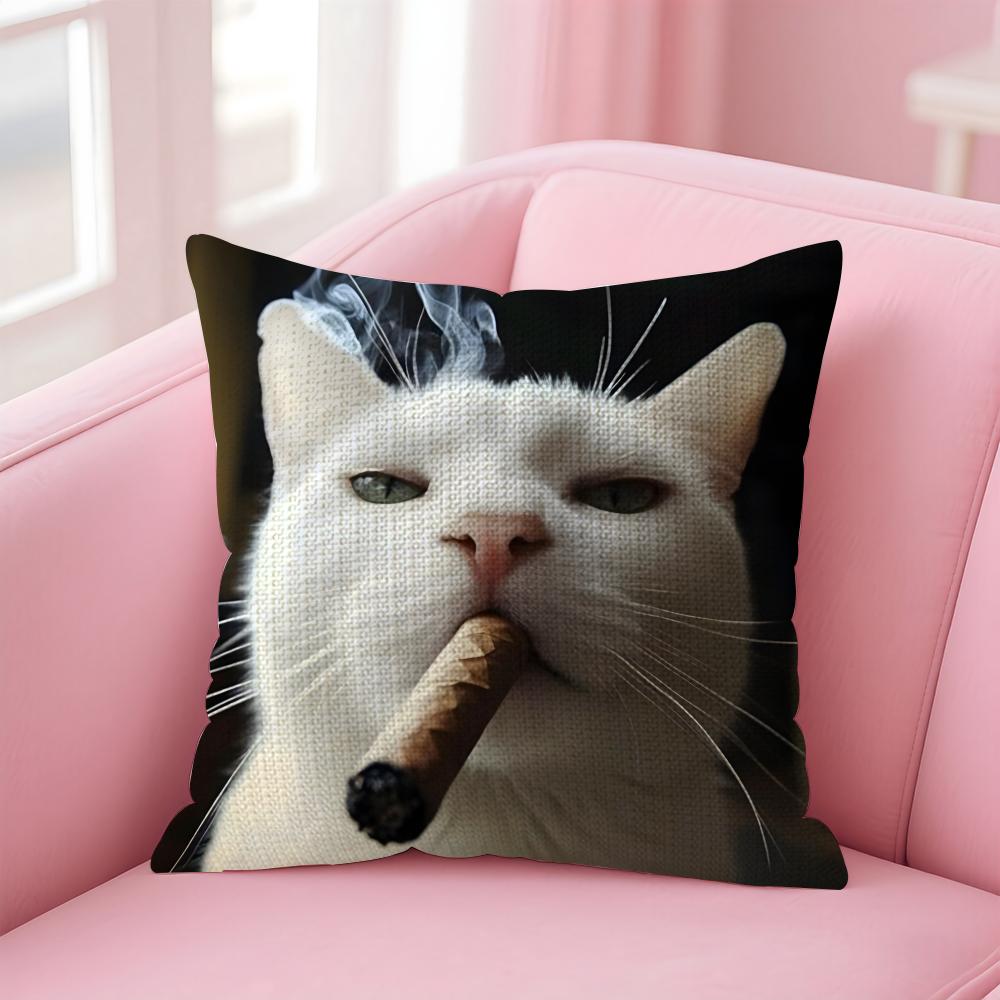

Funny Kitten Cute Cushion Cover Natural Linen Pillow Case DoubleSided Print Decorative Sofa Pillowcase Home Decor Gift 30x30cm