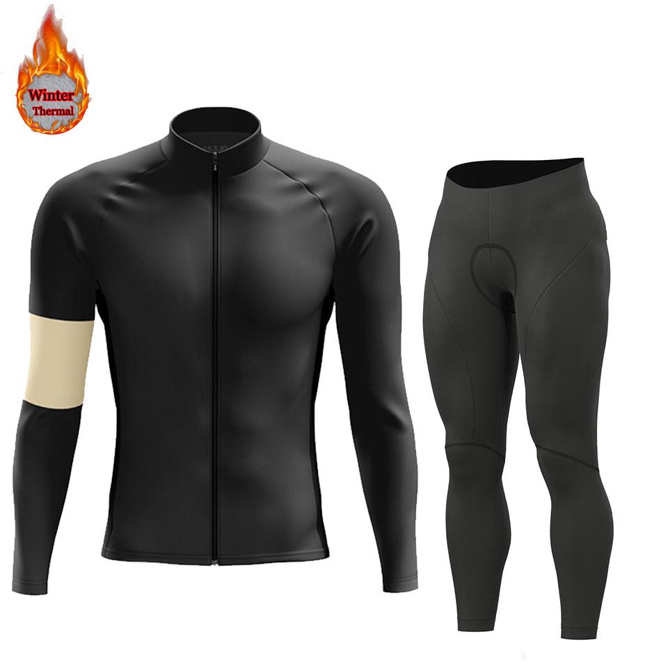 2026 Winter Warm Men Winter Jacket Racing Cycling Long Sleeves Jersey Set Warm Thermal Fleece Bike Jersey Outdoor Road Bike Cycling Clothing