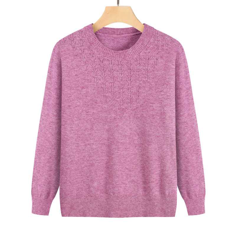 New Autumn Style Middle-aged Mother Wears Bottoming Pullover Elderly Grandma Sweater Top