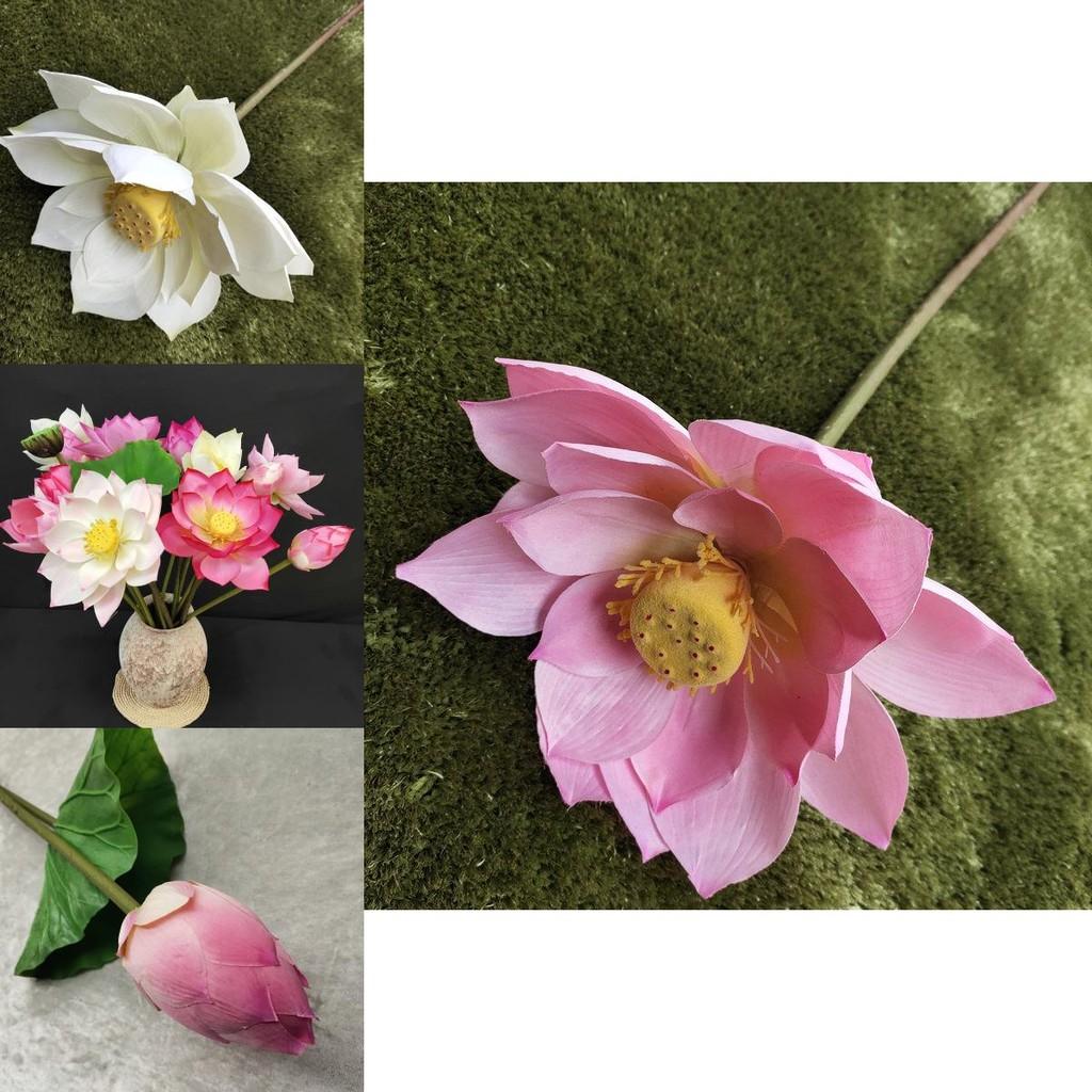 Realistický lotosový květ Hedvábný umělecký kousek pro interiérový design a fotografické rekvizity