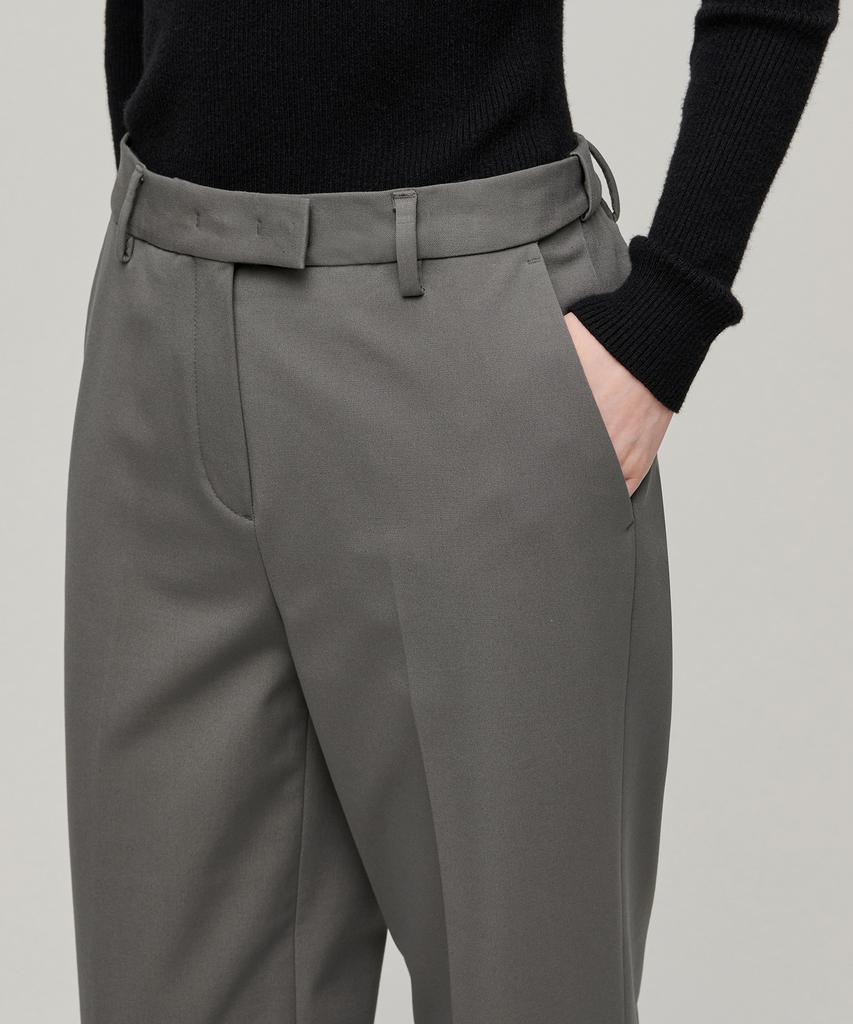 MUSINSA STANDARD WOMAN Women'S Heavyweight Fleece-Lined Wide Hidden Elastic Waist Slacks [Warm Gray]