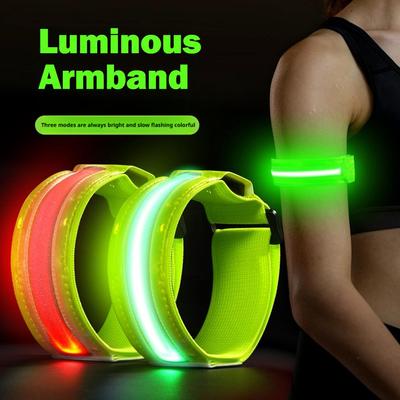 LED Armband for Running(1 Pair),Light Up Arm Bands for Night Walking Running,High Visibility Reflective Running Gear Adjustable
