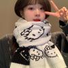 Cute Kitty Cat Double-sided Knitted Scarf Female Winter Korean Atmosphere Thickened Warm Scarf Student