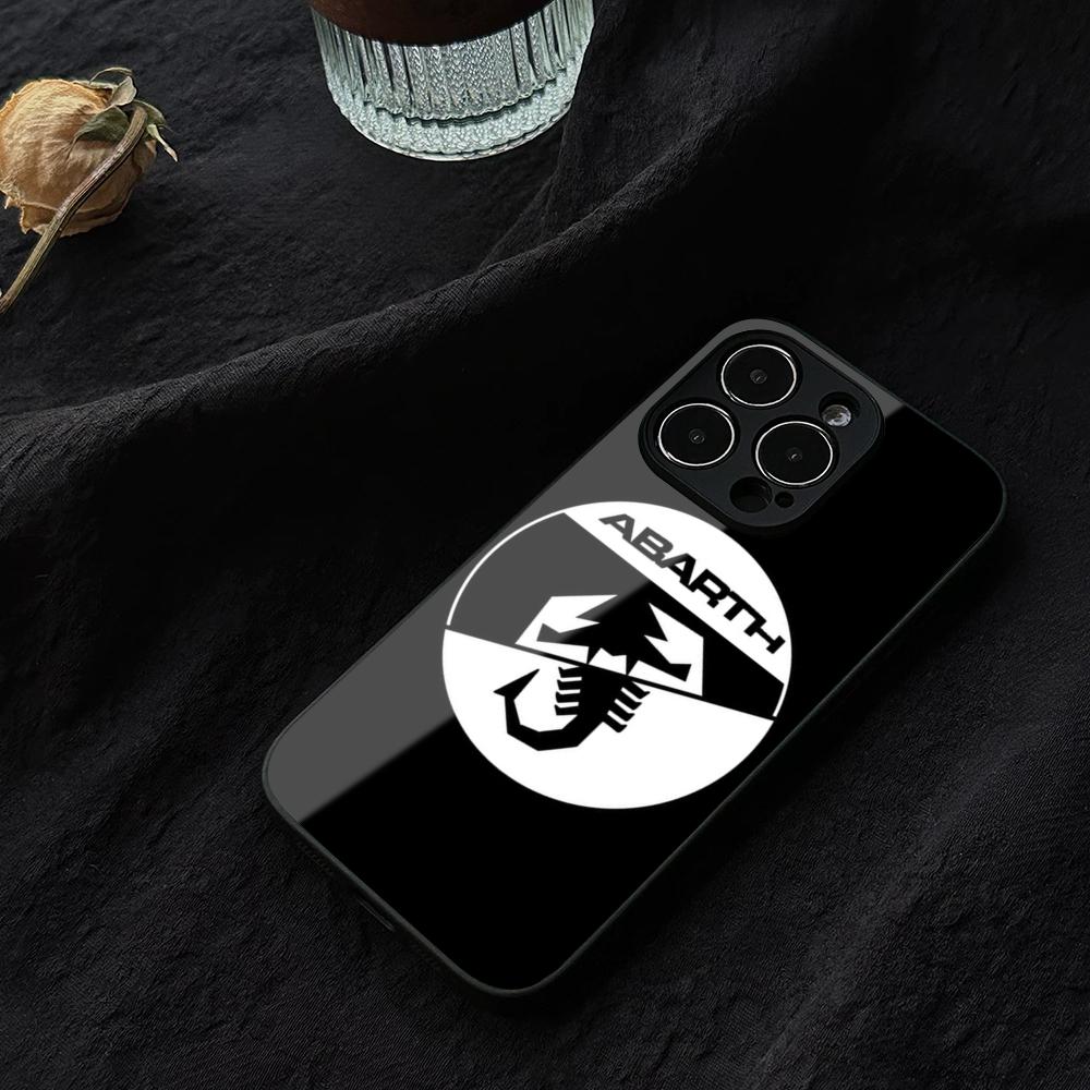 Italy Car Abarth New Phone Case For IPhone 15 13 14 12 16 11 Pro XS Max Plus Mini X XR SE2020 Tempered Glass Coque