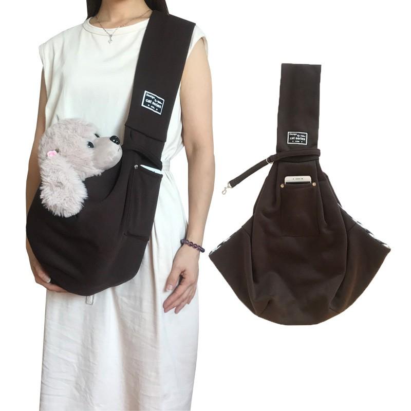 High-Capacity Dog Cat Backpack Breathable Polyester Outdoors Single Carrier Solid Shoulder Bag for Dogs Cats