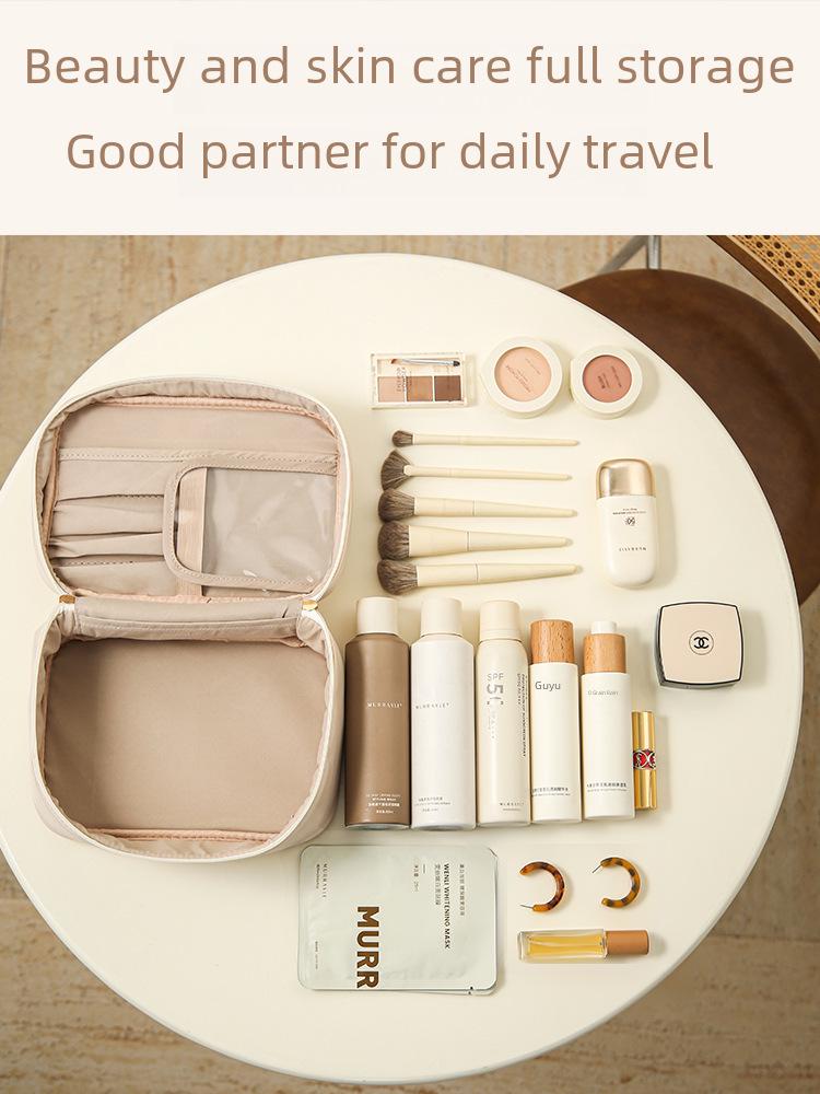 High-Value Large Capacity PU Travel Toiletry Bag - Portable, Waterproof, and Stylish Cosmetic Storage