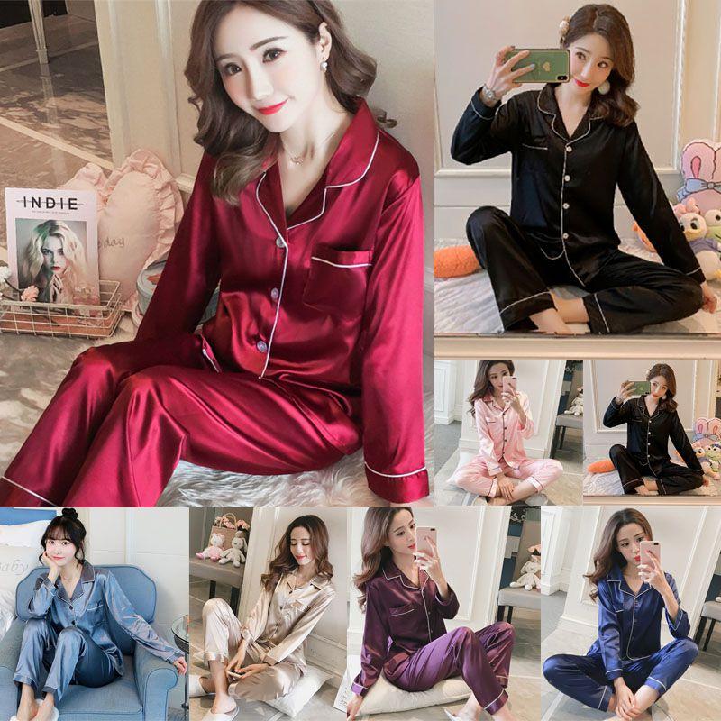 Luxuriously Soft Ice Fabric Ladies Long Sleeve Pyjamas Set For Ultimate Comfort