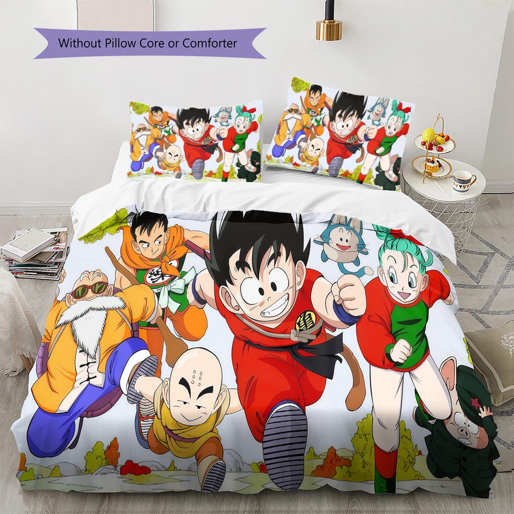 Dragon Ball Twin Size Bedding Set Soft Duvet Cover Pillowcases Comfortable for Bedroom