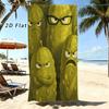 1pc Pickle Beach Towel Funny Vegetable Print Cartoon Design Quick Dry Soft Bath Towel For Men Novelty Gift