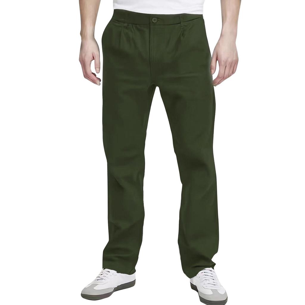 Men's Thin Loose Straight Slim Formal Pants Men's Solid Color British Casual Pants