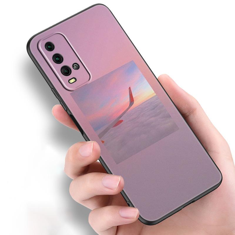 Aircraft Airplane Fly Silicone Phone Case For Xiaomi Redmi Note 11 10 9 8 Pro 11T 10T 10S 9S 8T 9 9A 9C 9T Black Soft Cover