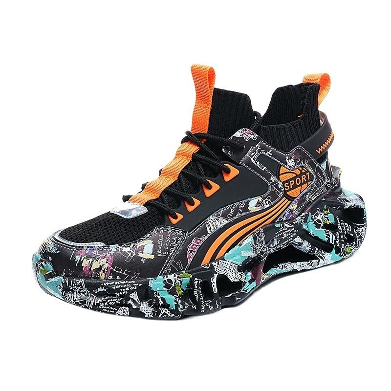 Sommar flygvävd bladmode sneakers stor storlek mode mångsidiga löparskor herrskor