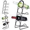 Black Metal Wine Rack for 4 Bottles, 21x43 Cm