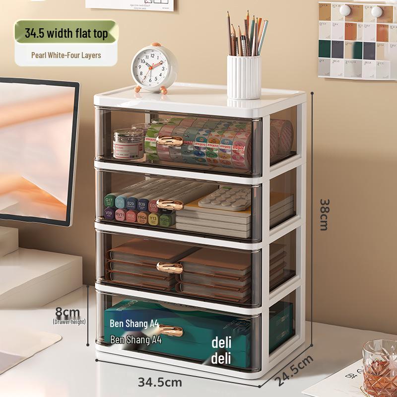 Transparent Multi-Layer Drawer Organizer for Office Desk Supplies