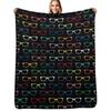 Colorful Hipster Eyeglasses Pattern Throw Blanket Warm Throw Blanket Gift for Anniversary