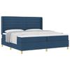 Box Spring Bed with Mattress and Headboard Blue 200 X 200 Cm Fabric