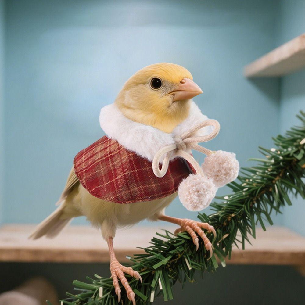 Comfortable Furry Collar Scarf Set Windproof Parrot Outerwear Pet Transformation Outfit  Pet Party