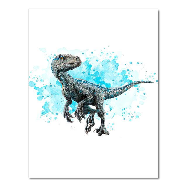 

Скандинавский стиль, акварель, арт-деко, животное, тираннозавр, динозавр, плакат, настенная роспись для украшения детской комнаты, холст, картина без рамки 21*30cm