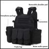 Tactical Vest Molle Adjustable Army Assault Combat Plate Carrier Black Military Style Hunting Vest Molle Tactical Outdoor Game