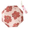 Flower Pattern Folding Umbrella UV Protection Foldable Rain Shine Dual Use Sun Umbrella for