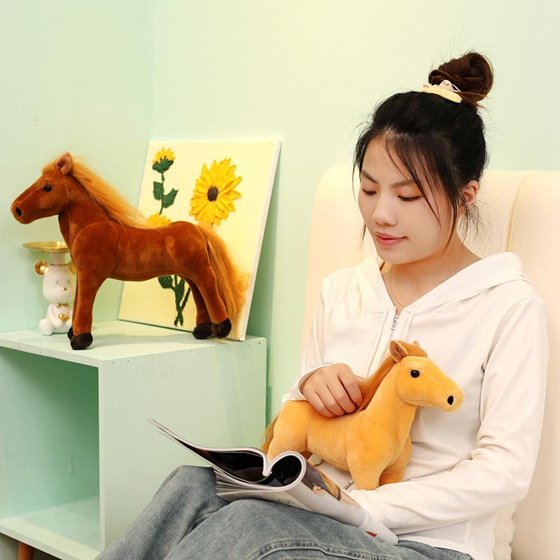 20/30/40cm Giant Plush Animal Lovely Creative Horse Real Life Christmas Gift Huggable Doll Toys For Children